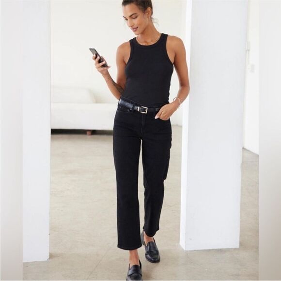 AYR The Frenchie Black Mid Rise Crop Jeans - Picture 7 of 12